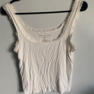 aeo white cropped tank top